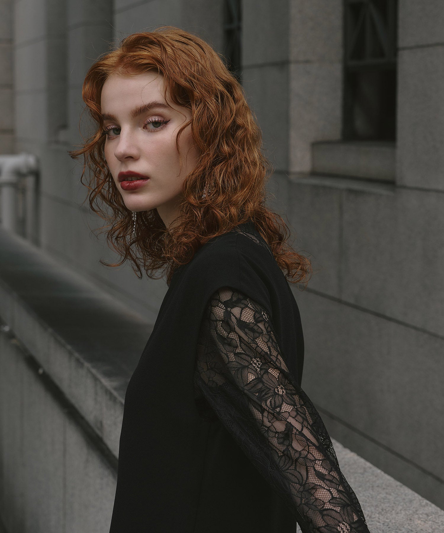 BELL SLEEVE SLIT DRESS