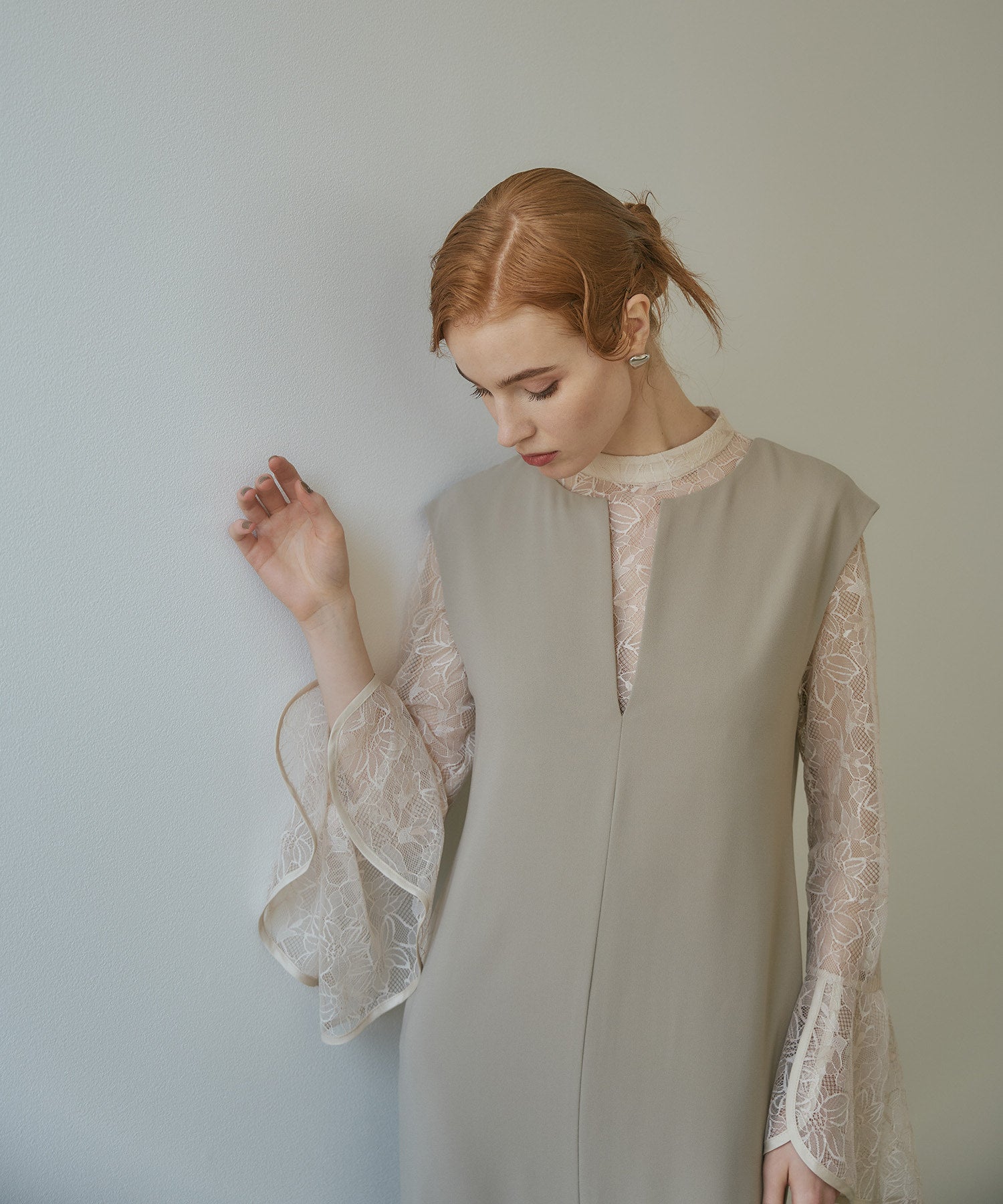 BELL SLEEVE SLIT DRESS