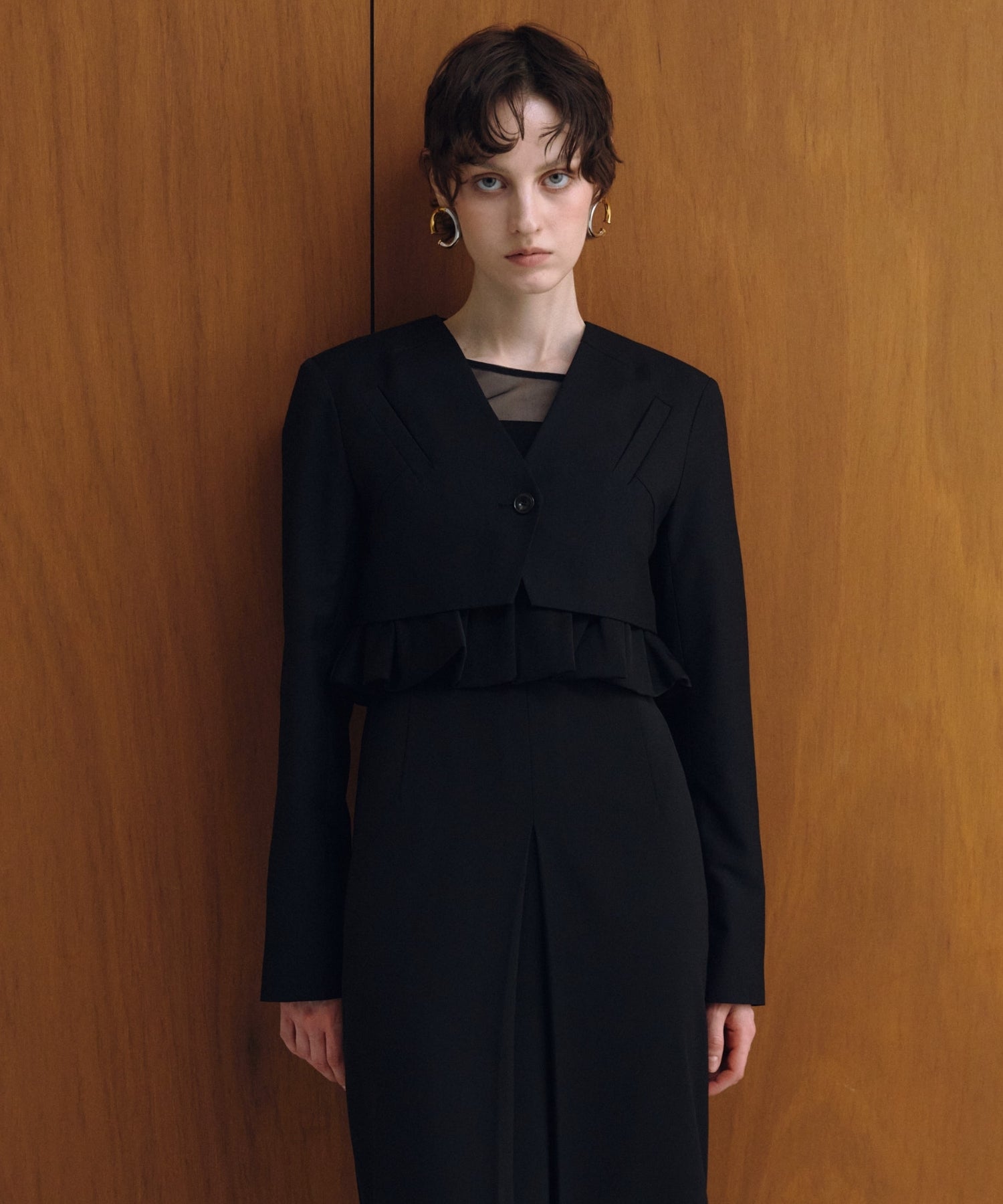 SLASH POCKETS CROPPED JACKET