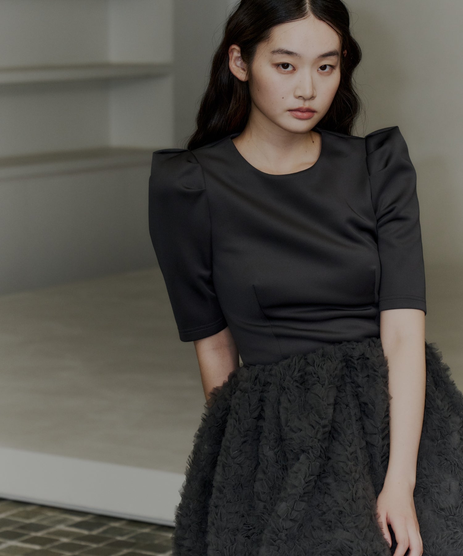 MOCOMOCO SET UP HALF SLEEVE DRESS