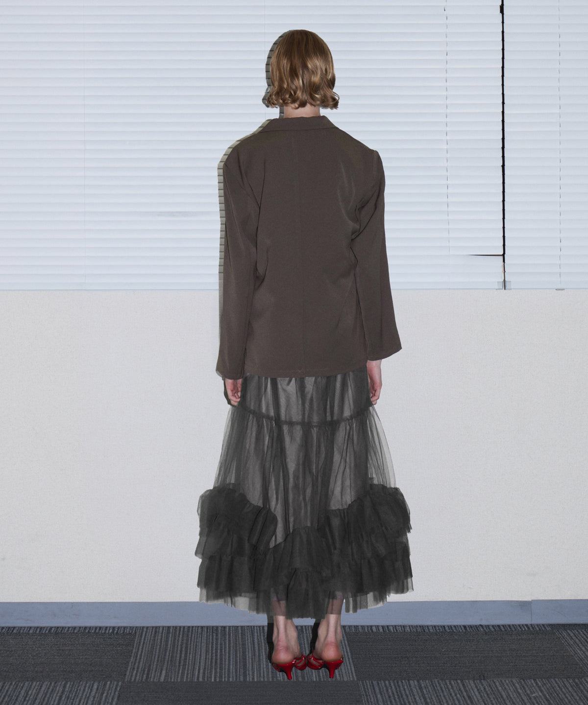 VOLUME TULLE JACKET SET DRESS