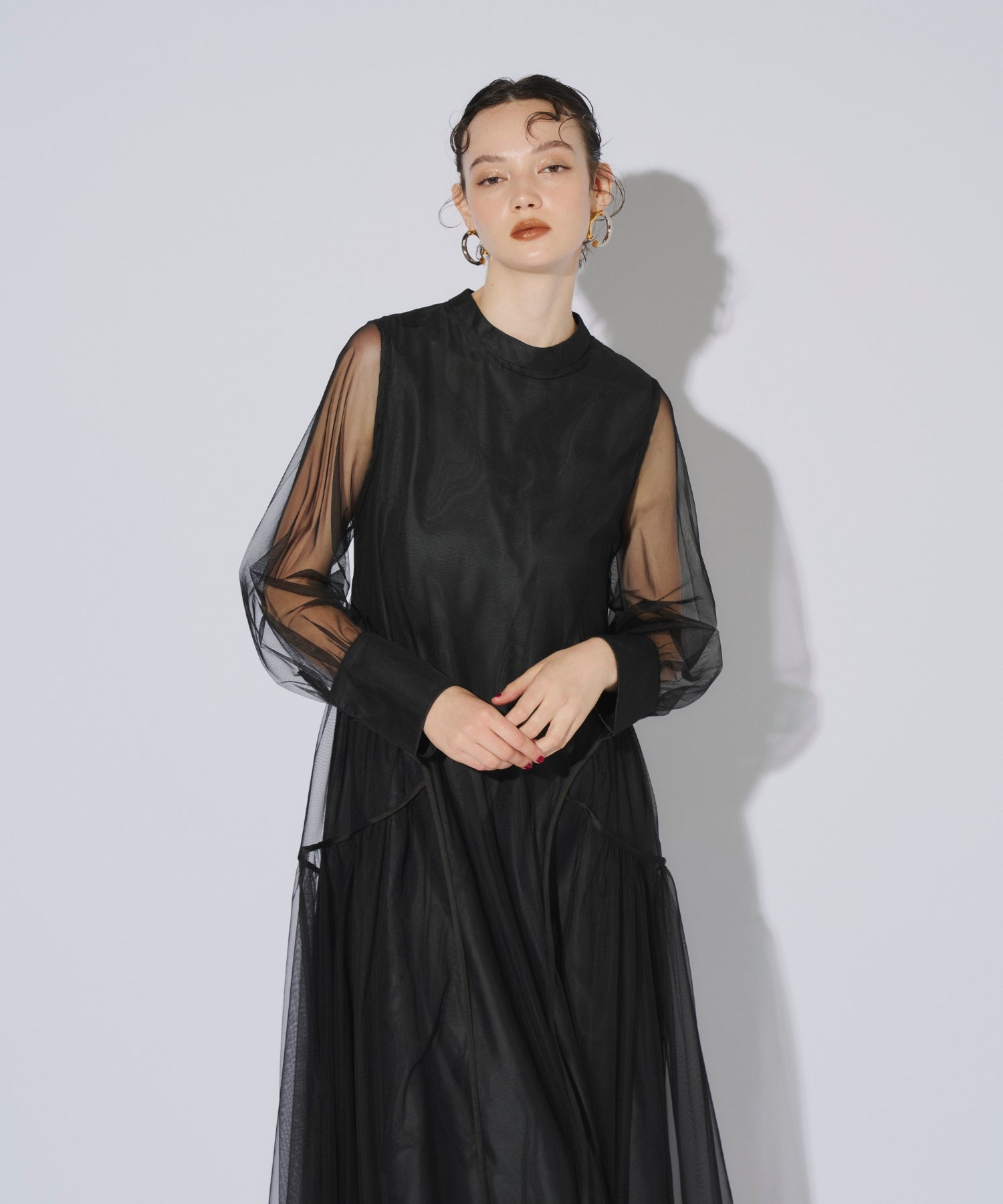 PIPING TULLE DRESS
