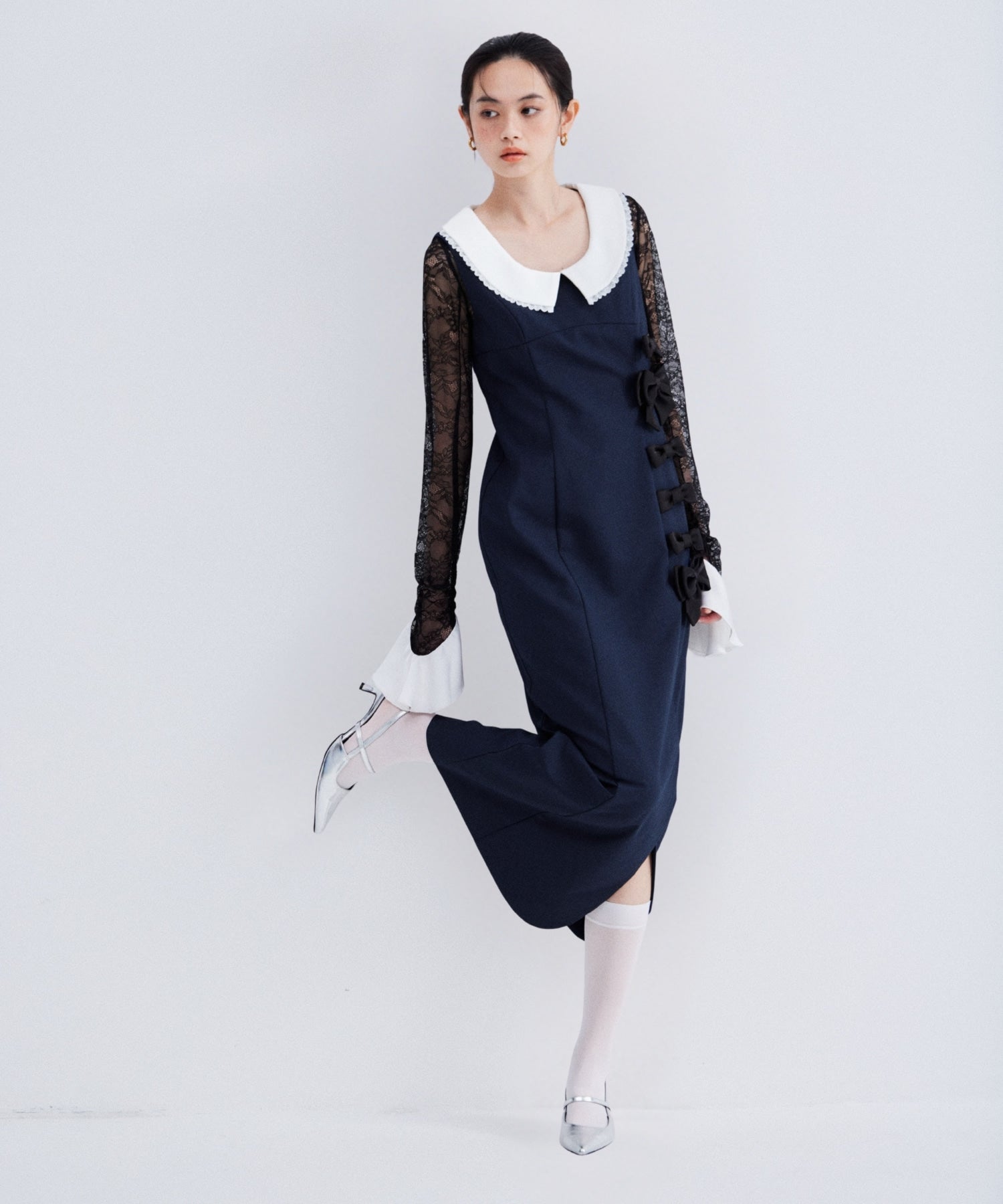 MIXED RIBBON LINE DRESS