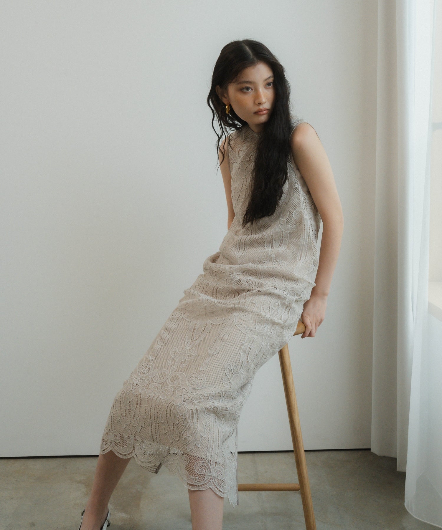 CHEMICAL LACE ZIPPER DRESS