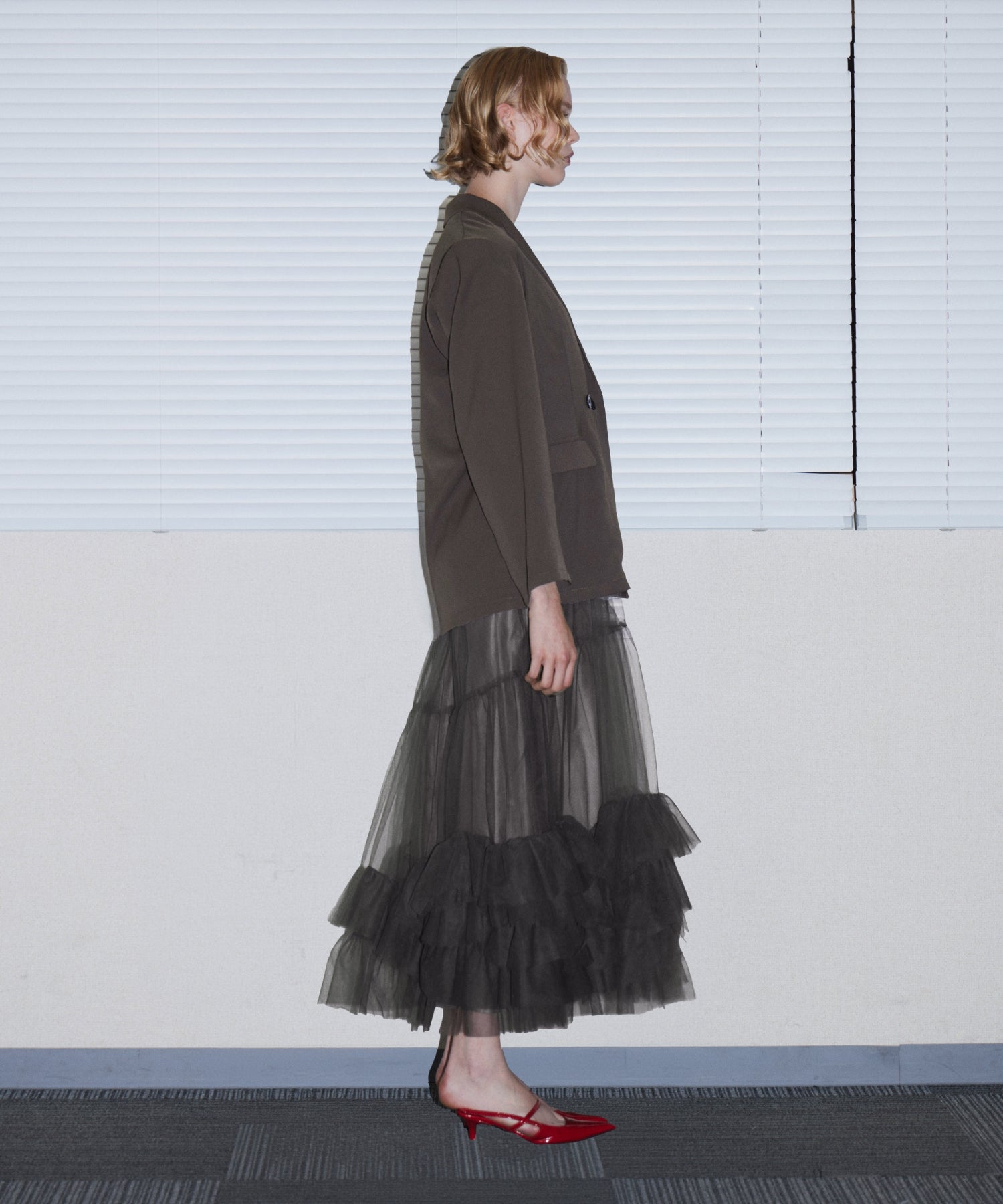 VOLUME TULLE JACKET SET DRESS