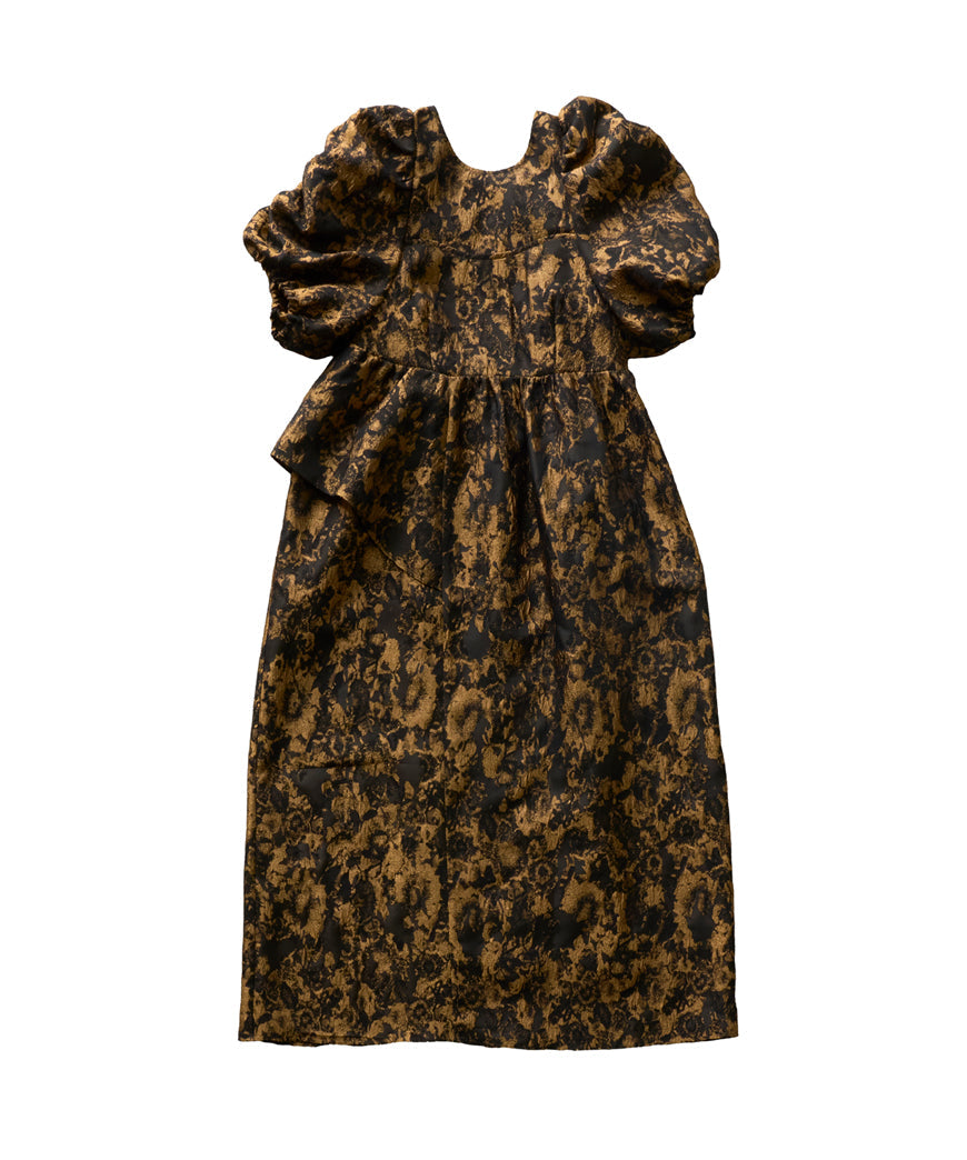 【POPUP】BUBBLE SLEEVE JACQUARD DRESS