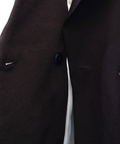 FRILL PEAKED LAPEL JACKET ブラウン ボタンアップ物撮り画像