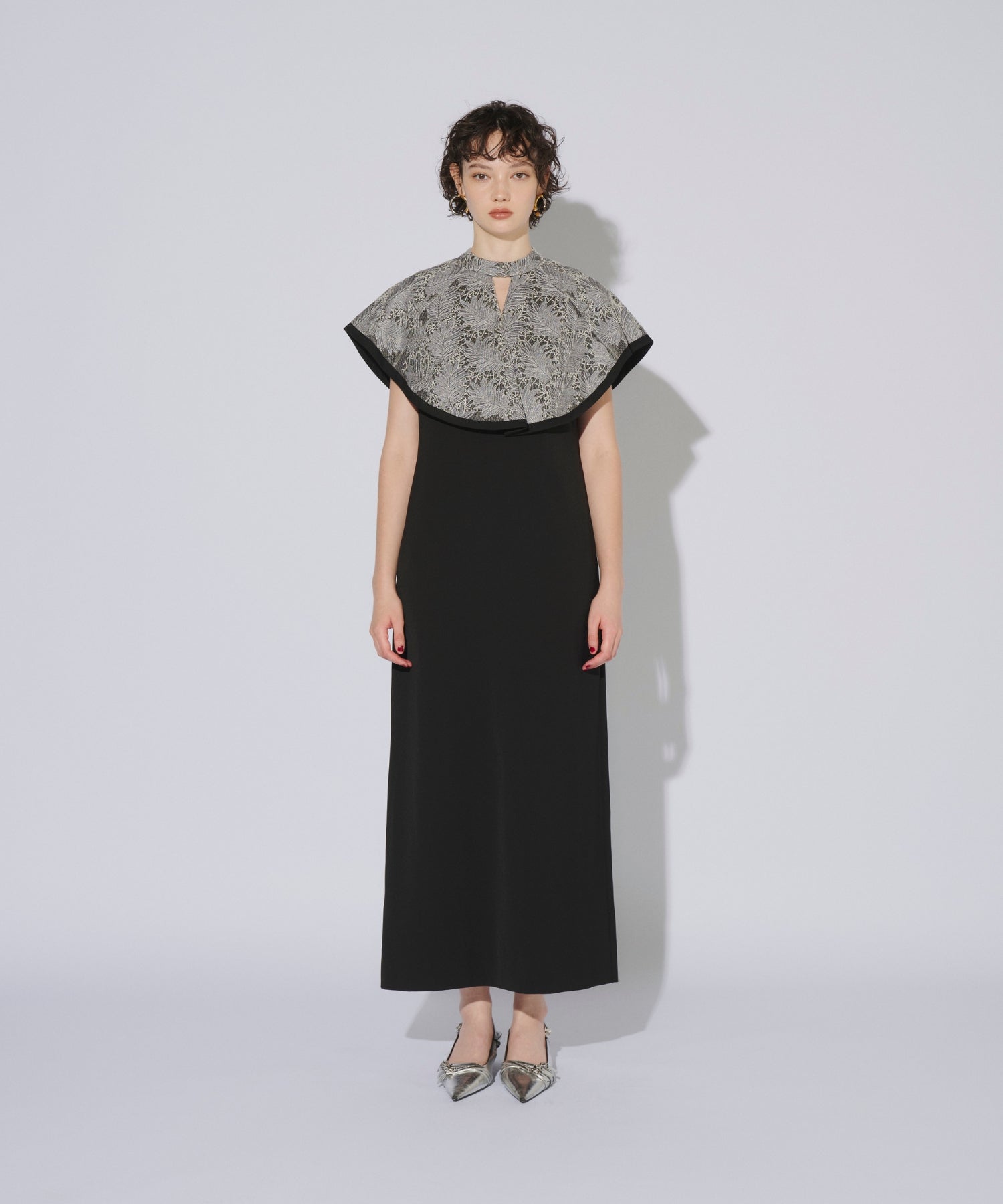 EMBROIDERY CAPE DRESS