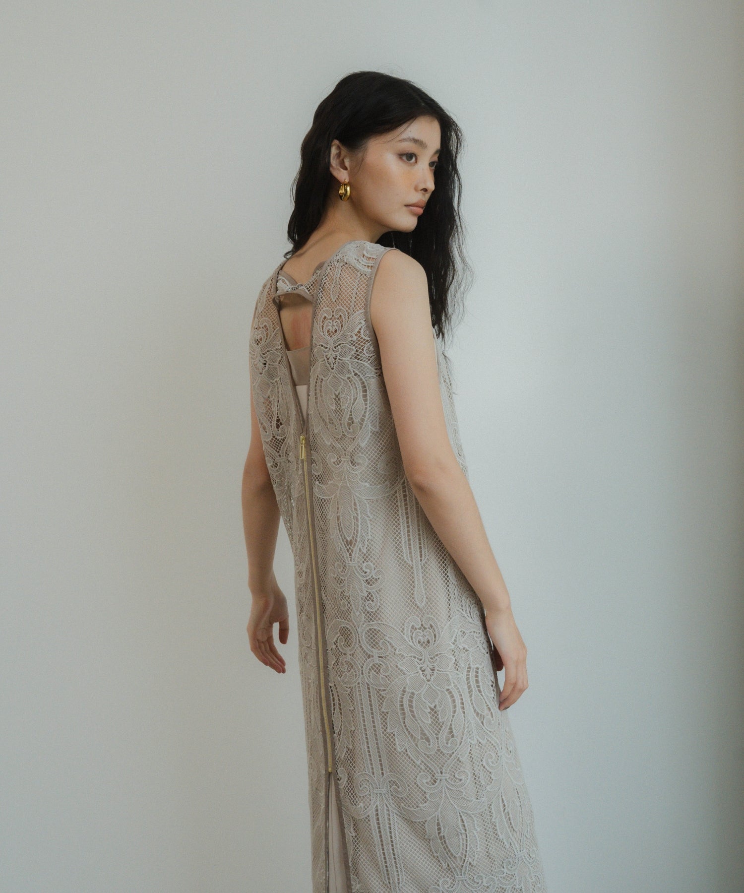 CHEMICAL LACE ZIPPER DRESS