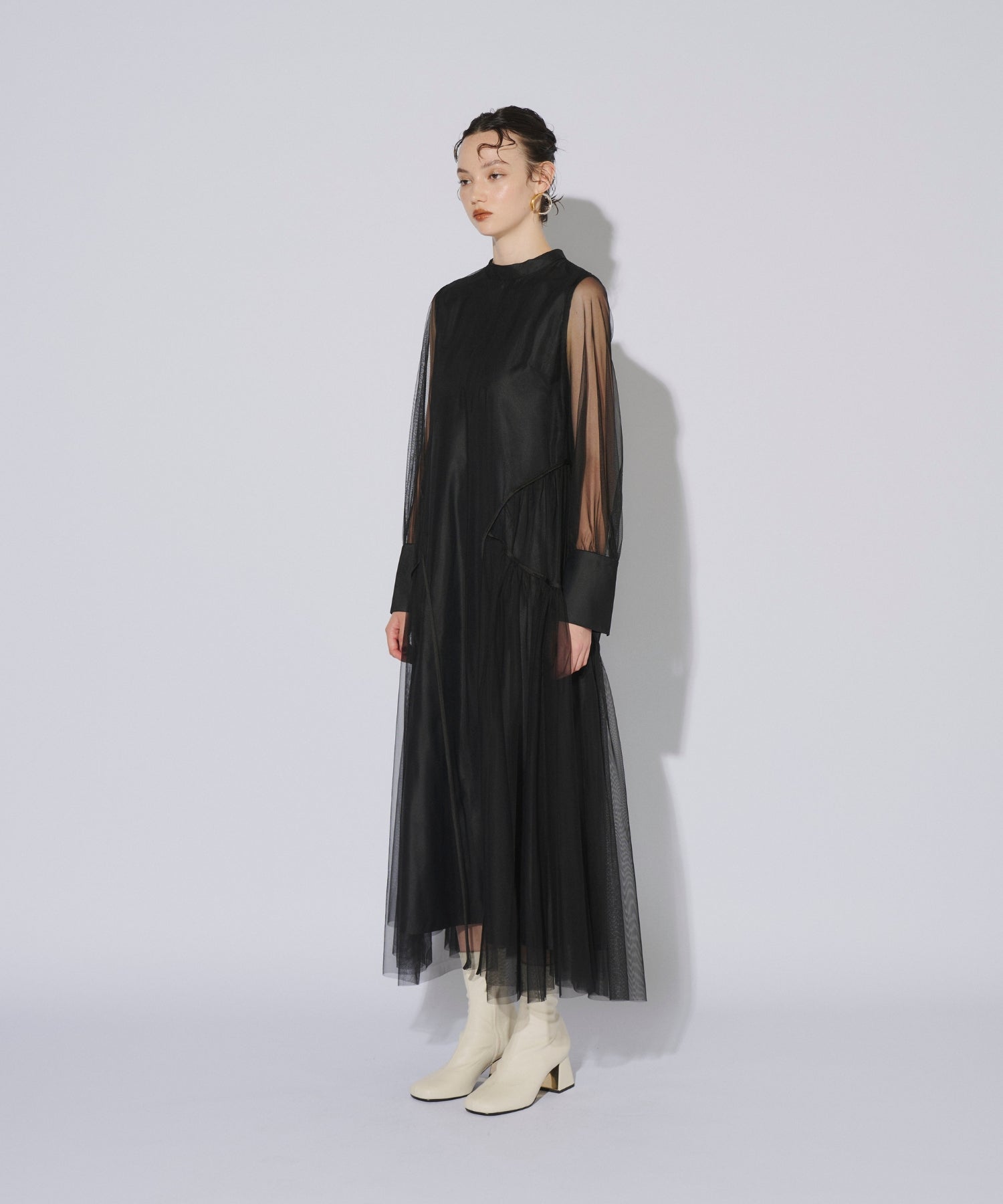 PIPING TULLE DRESS