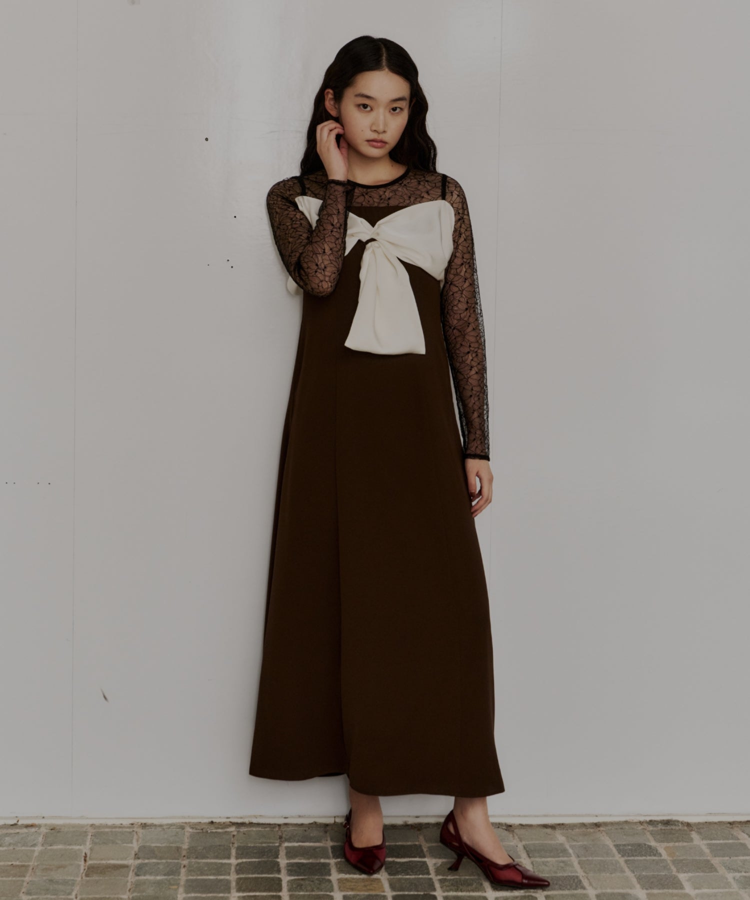 【bovera】LONG RIBBON DRESS サイズ0 BIG RIBBON DRESS