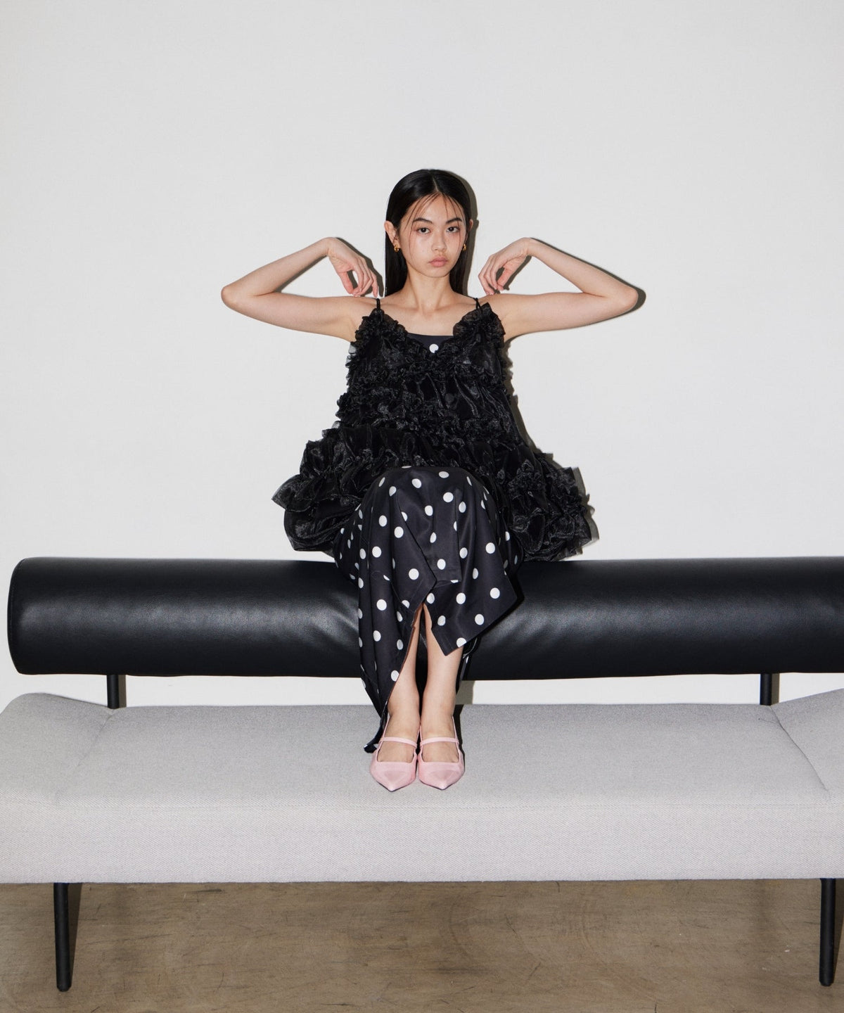 【POPUP】MINIMAL DOT SATIN DRESS