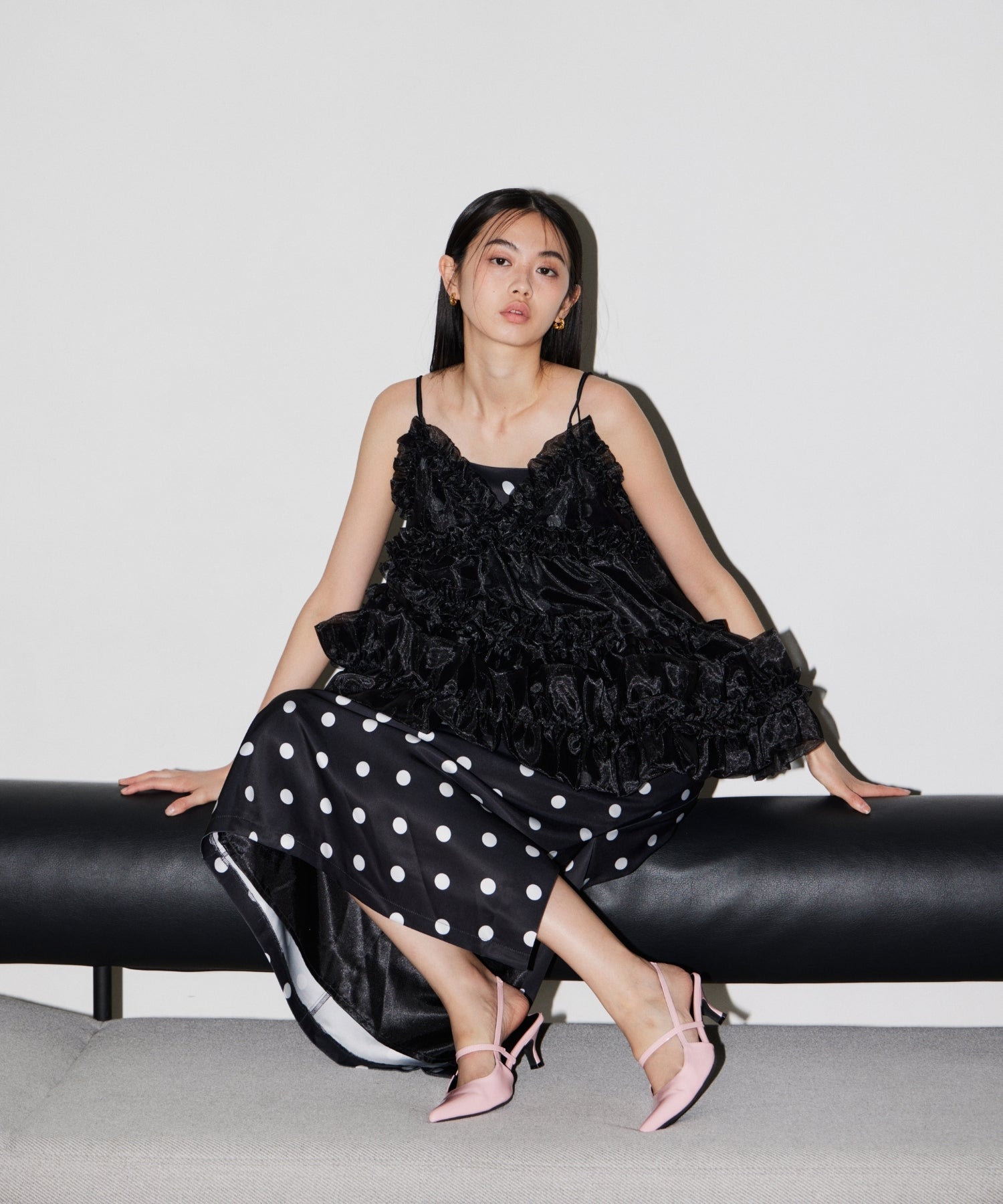 【POPUP】MINIMAL DOT SATIN DRESS