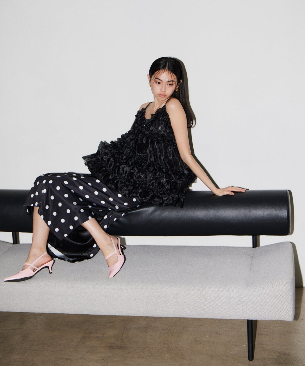 【POPUP】MINIMAL DOT SATIN DRESS