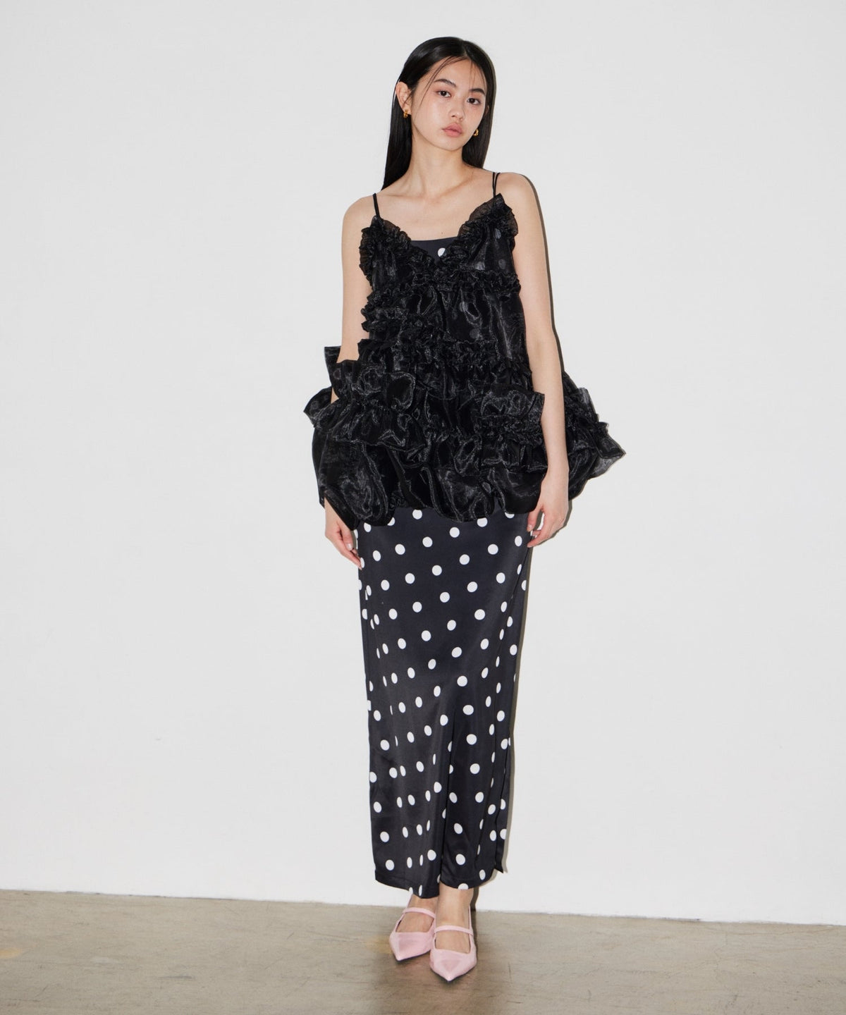【POPUP】MINIMAL DOT SATIN DRESS