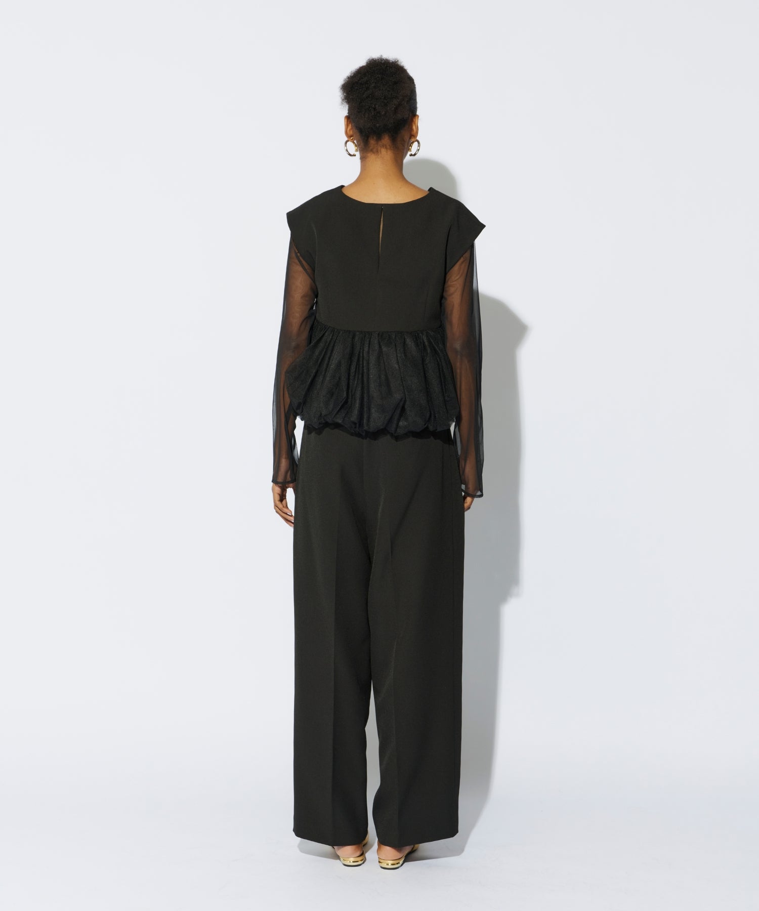 PEPLUM TULLE SET UP PANTS DRESS