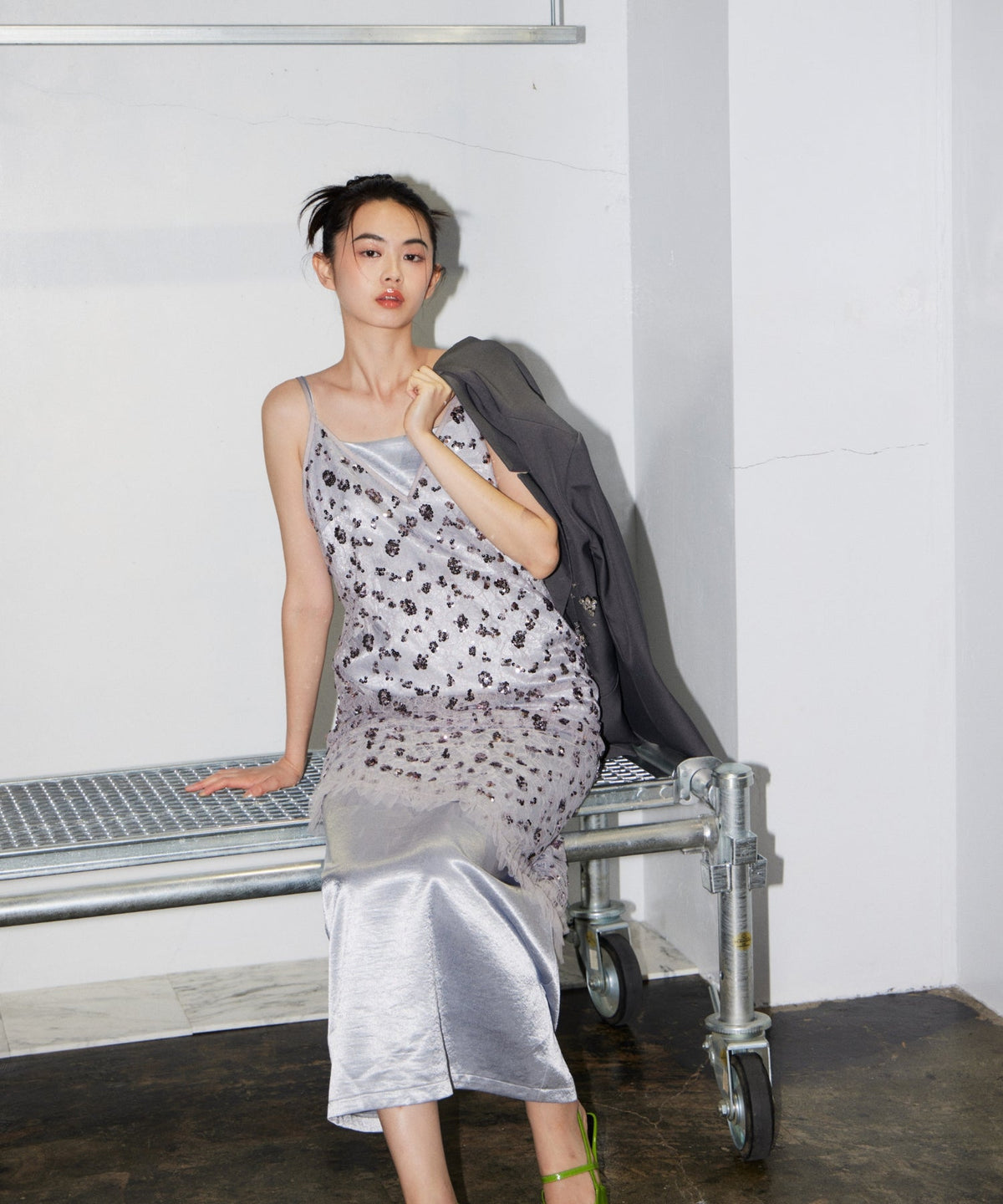 【POPUP】FLOWER SPANGLE CAMI DRESS