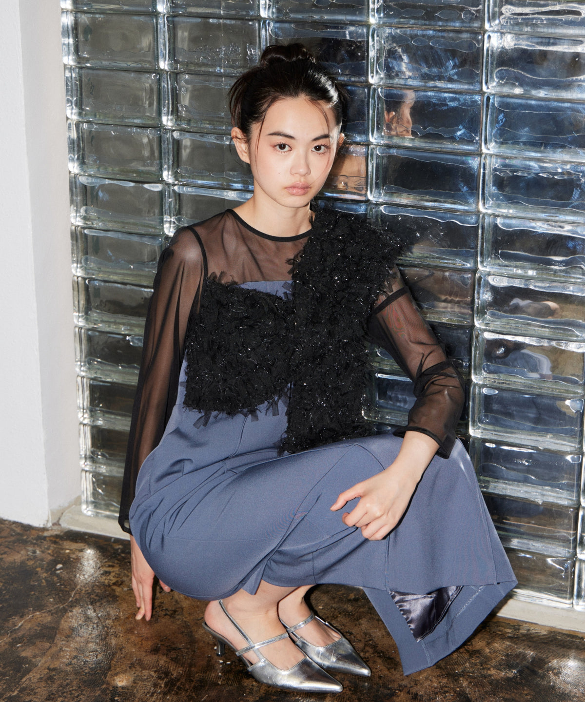 FRINGE GLITTER KNOT DRESS