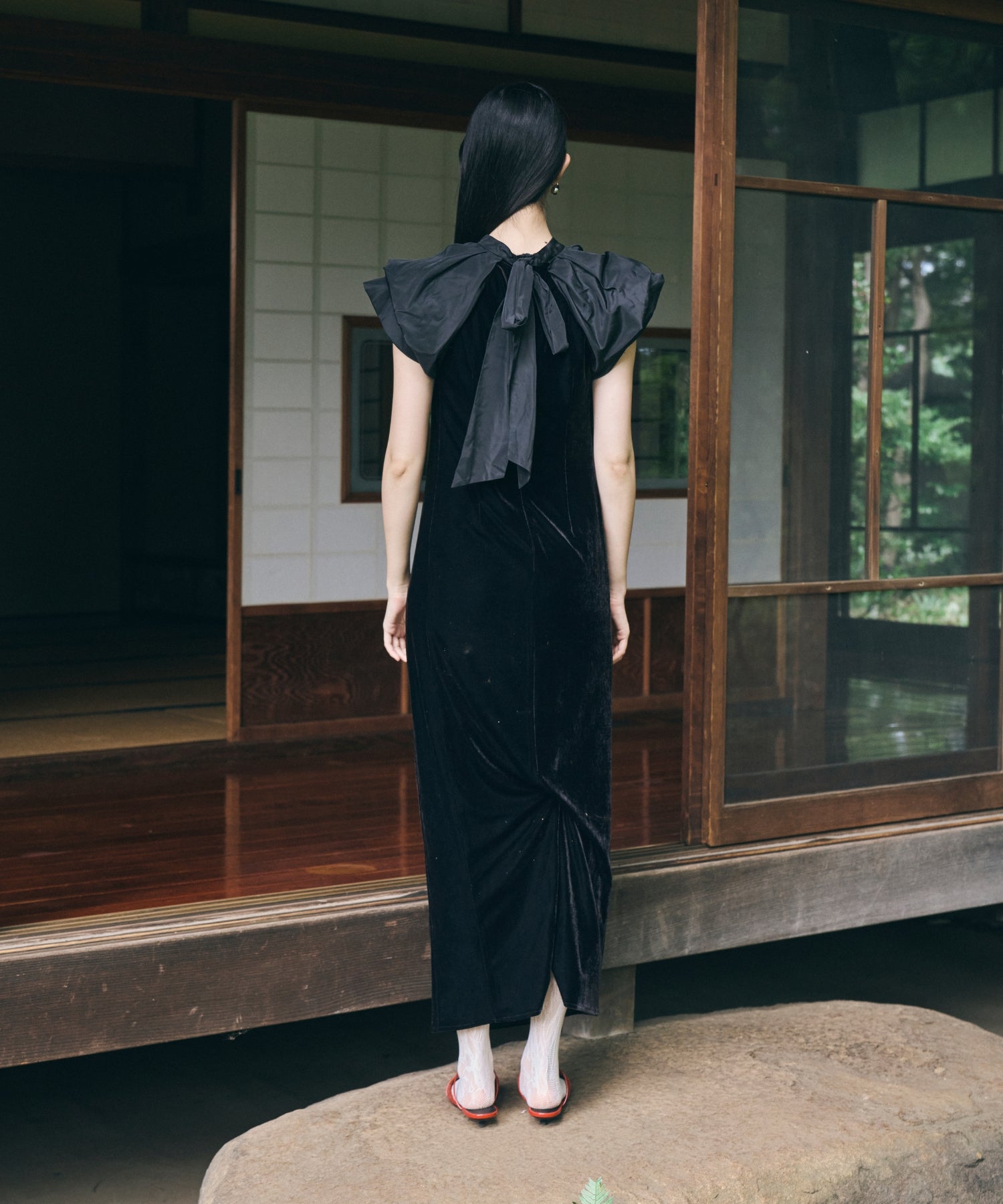 DRAPE VELOUR DRESS