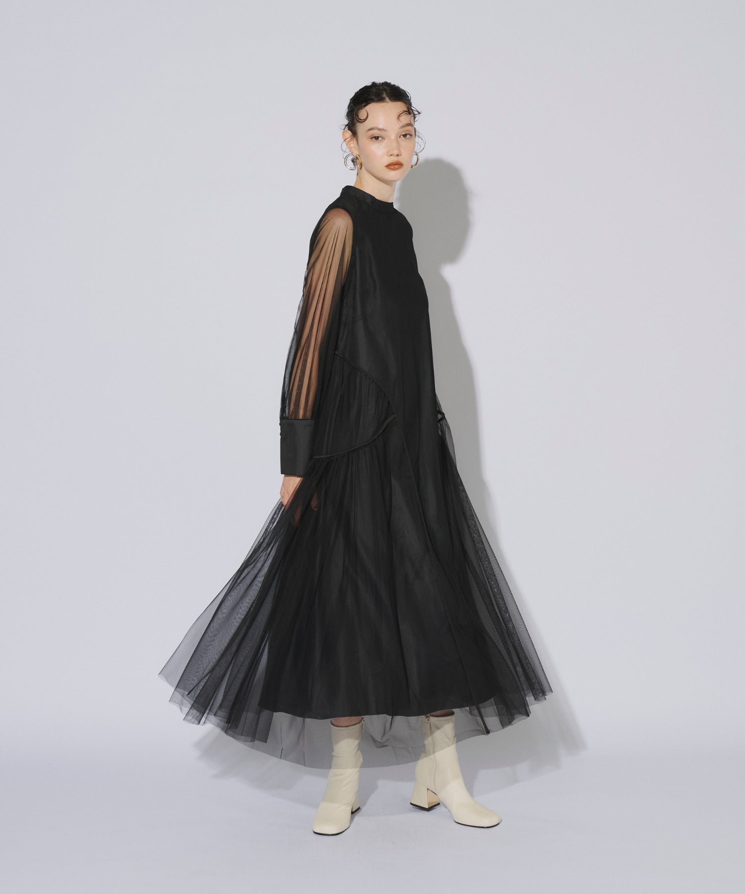 PIPING TULLE DRESS