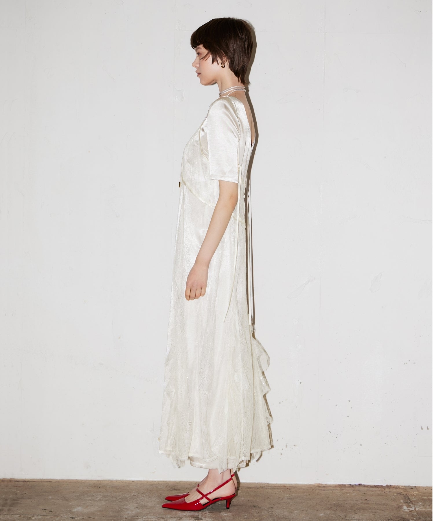 SPARKLE LACE SATIN DRESS