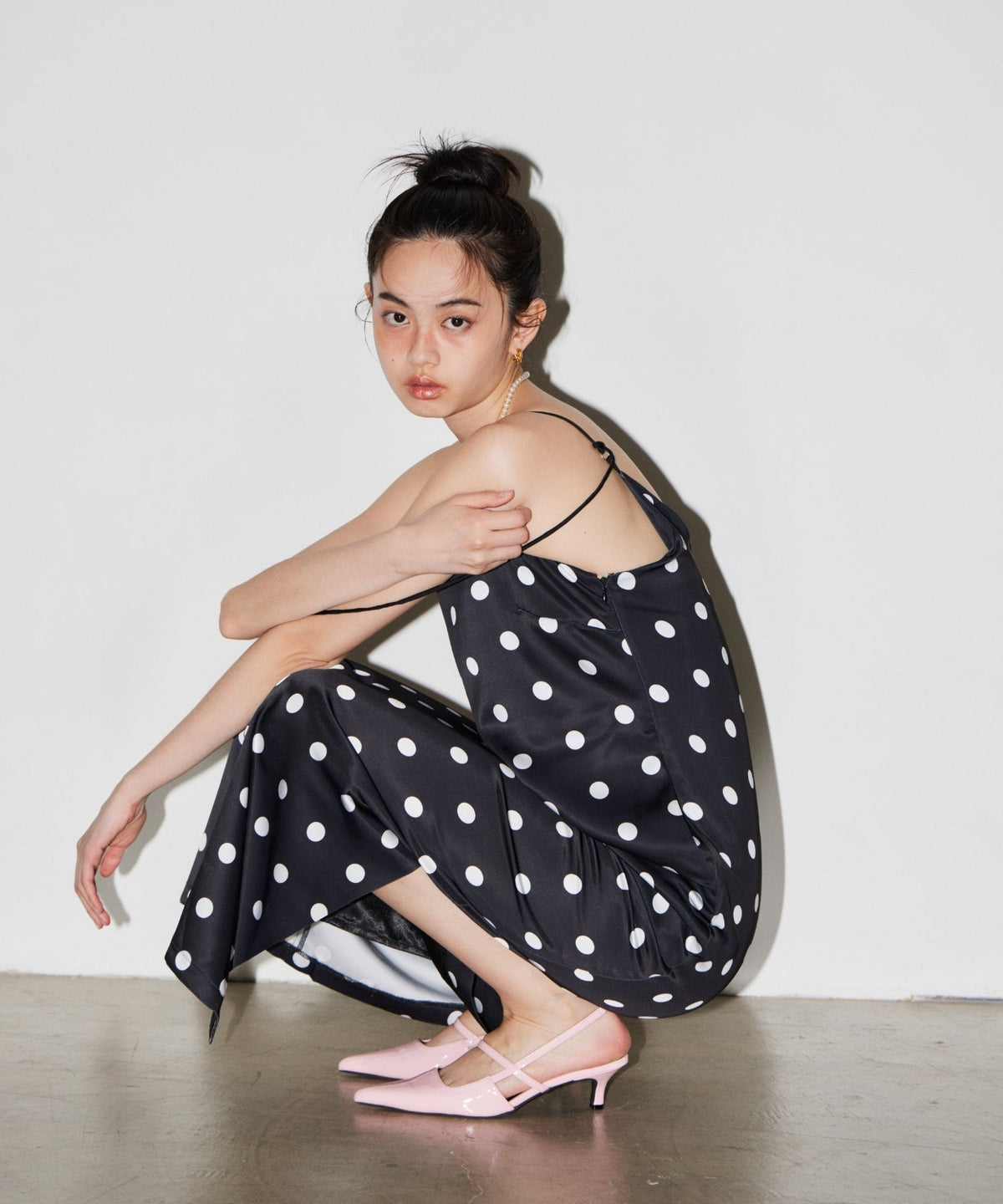 【POPUP】MINIMAL DOT SATIN DRESS