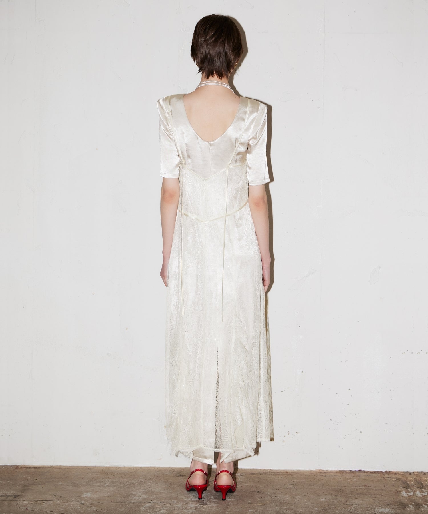 SPARKLE LACE SATIN DRESS