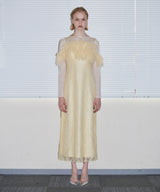 TULLE SPARKLE DRESS イエロー 正面全身