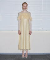 TULLE SPARKLE DRESS イエロー 正面全身