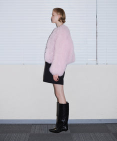 VOLUME TULLE JACKET ピンク 横全身