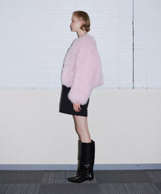 VOLUME TULLE JACKET ピンク 横全身