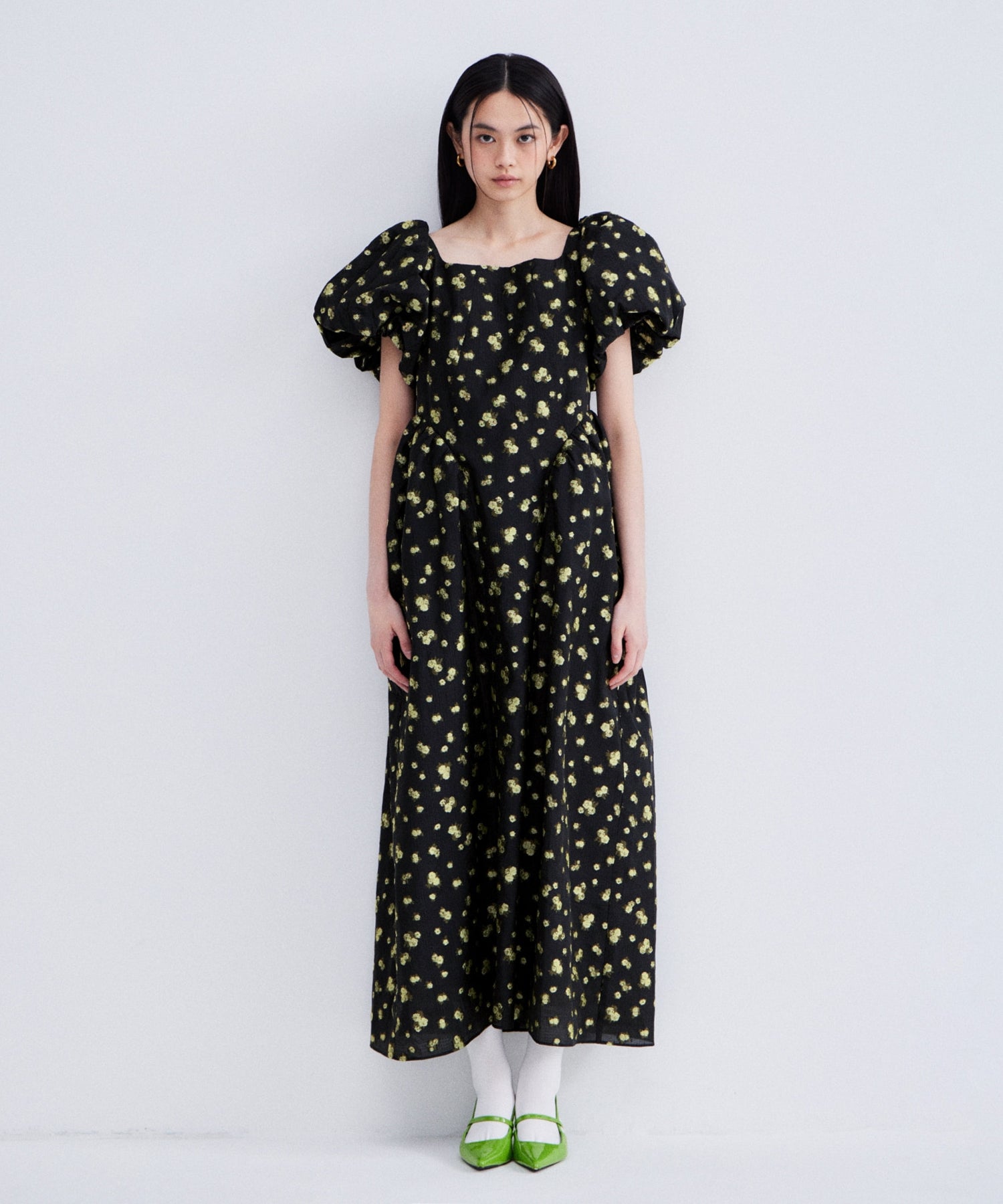 FLOWER JACQUARD FORME DRESS