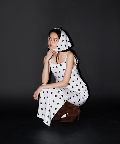 MINIMAL DOT SATIN DRESS