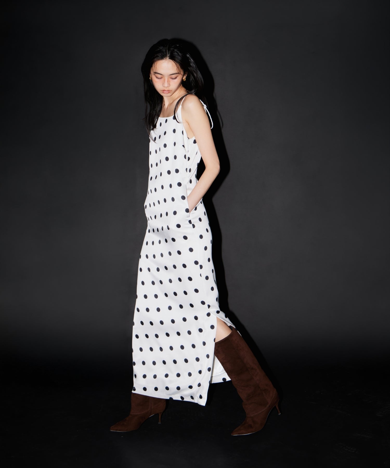 【POPUP】MINIMAL DOT SATIN DRESS