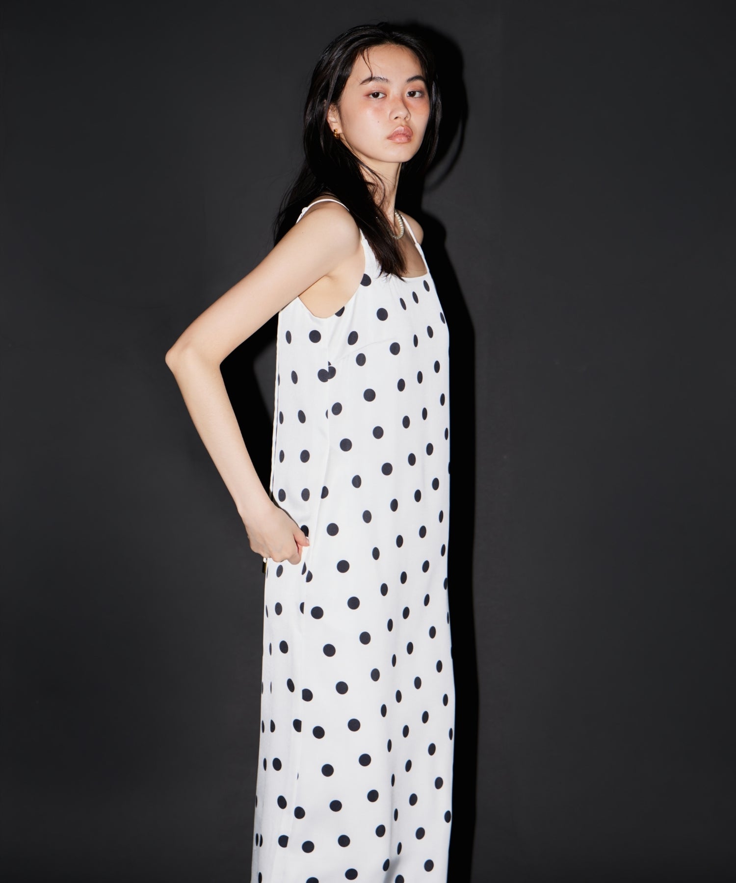 【POPUP】MINIMAL DOT SATIN DRESS