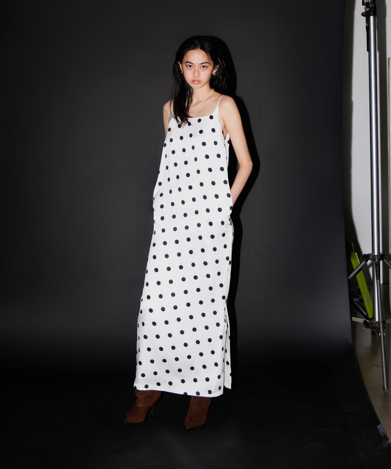【POPUP】MINIMAL DOT SATIN DRESS