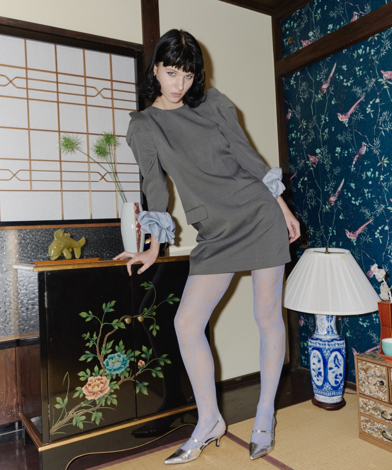 CHOUCHOU SLEEVE MINI DRESS SET