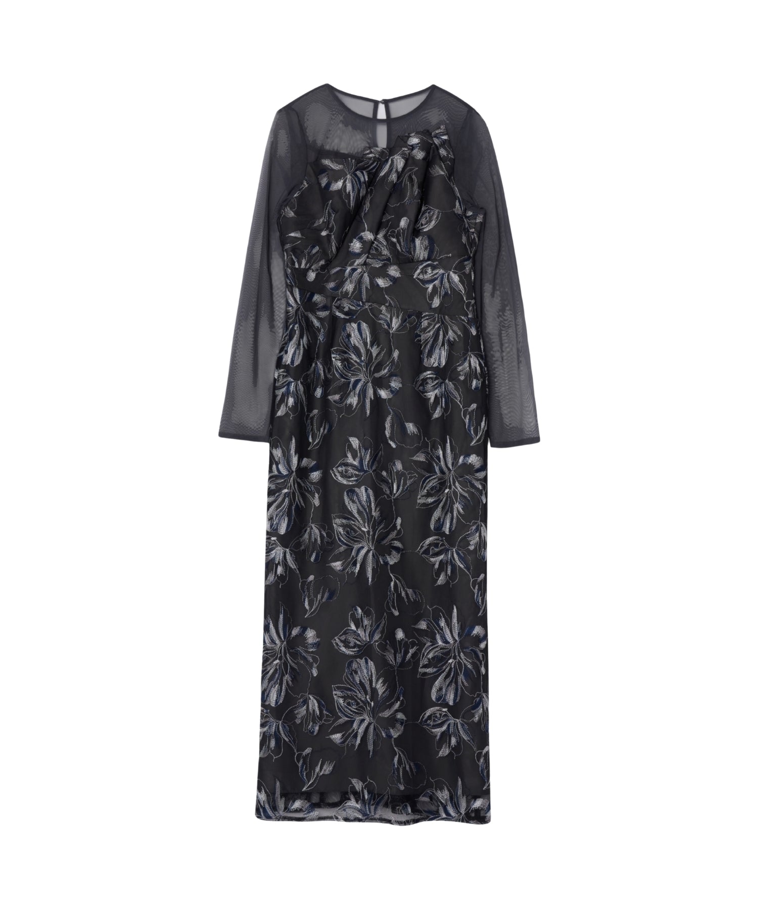 PLEATED FRONT FLOWER DRESS