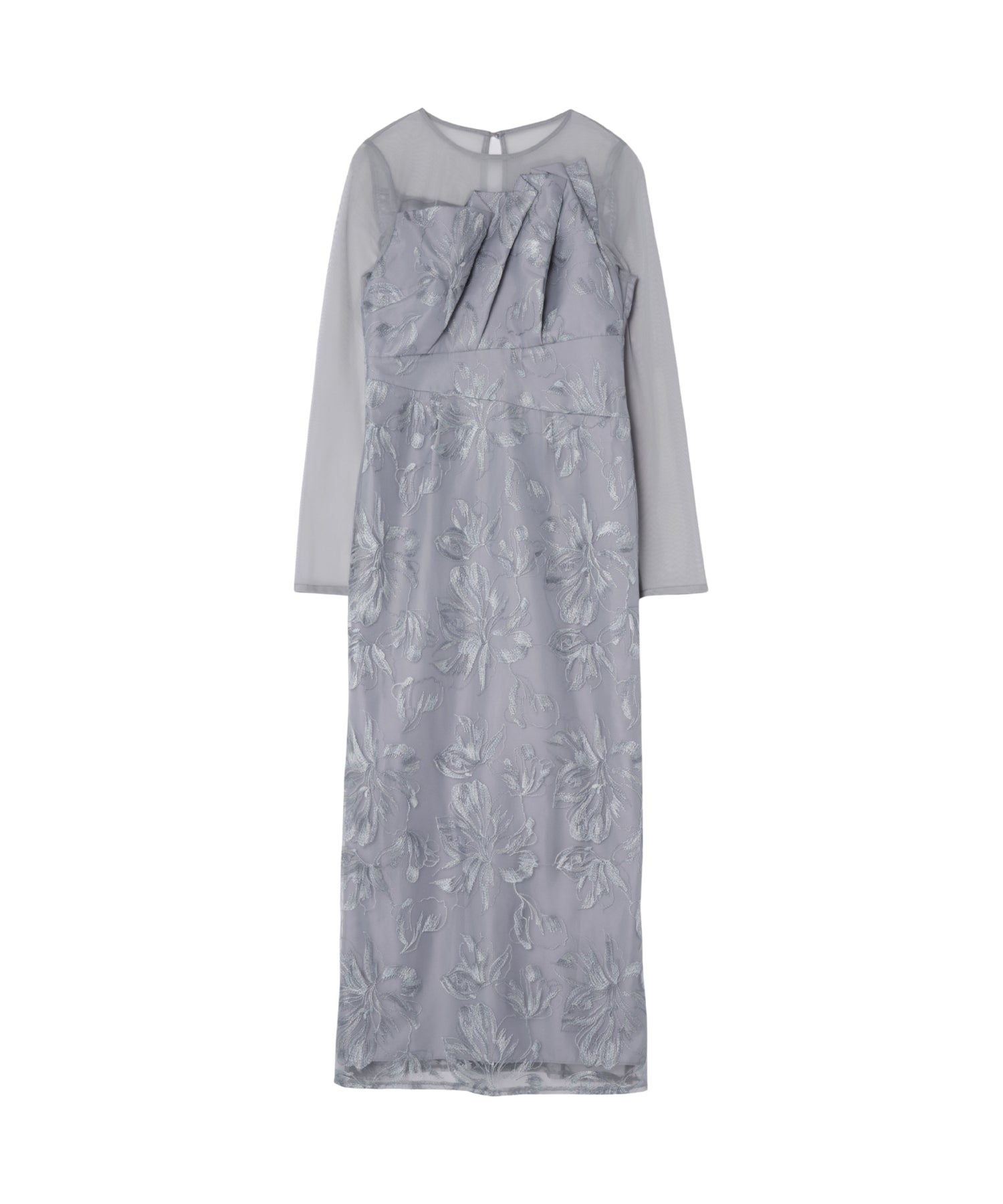 PLEATED FRONT FLOWER DRESS