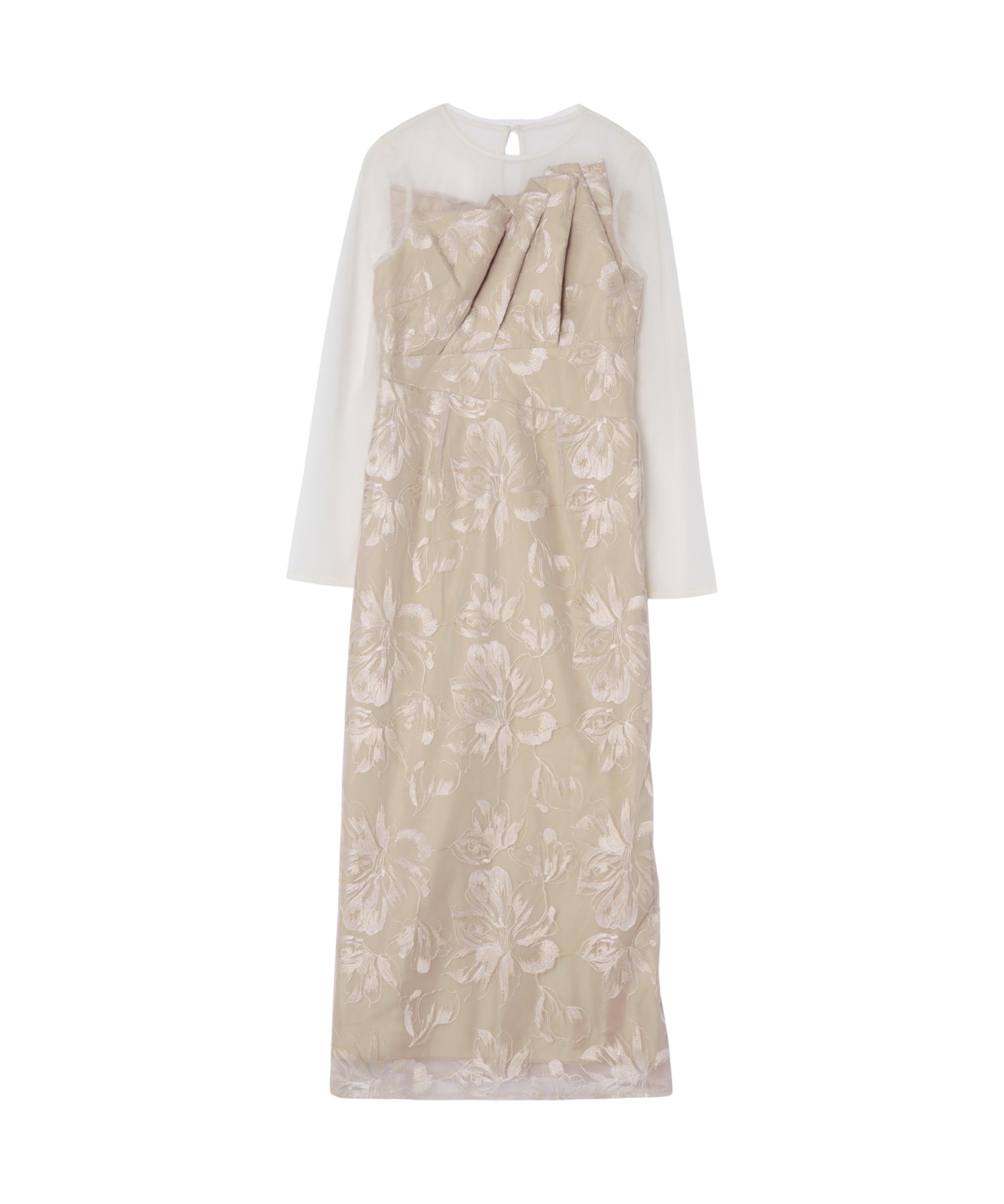 PLEATED FRONT FLOWER DRESS