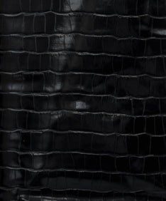 LOGO BUCKLE LONG BOOTS ブラック 素材物撮り画像