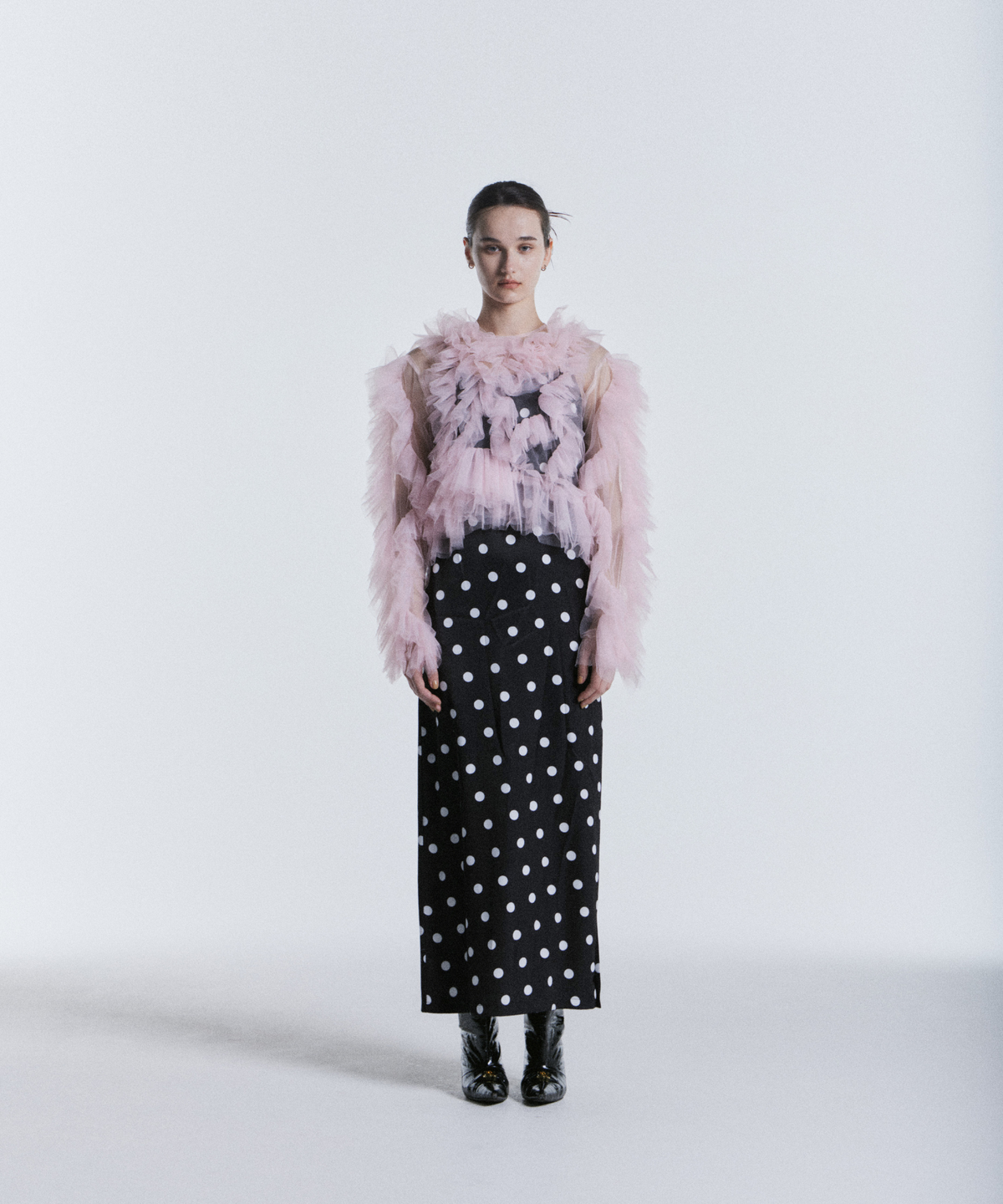 MINIMAL DOT SATIN DRESS