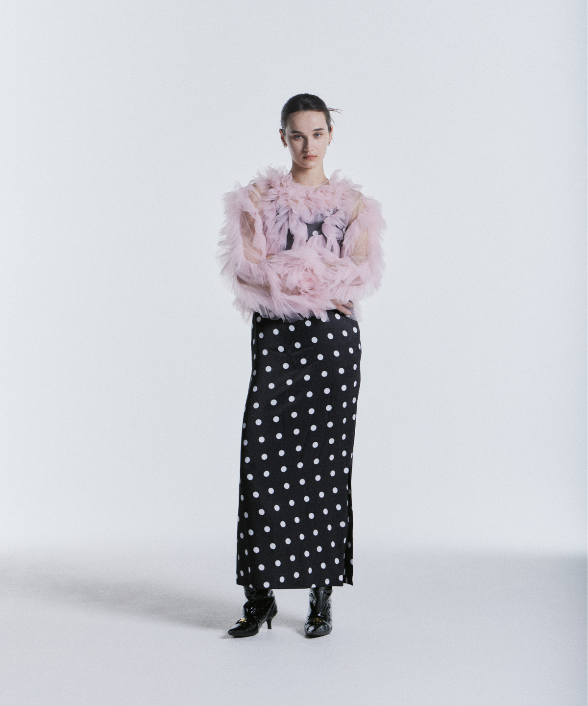 MINIMAL DOT SATIN DRESS