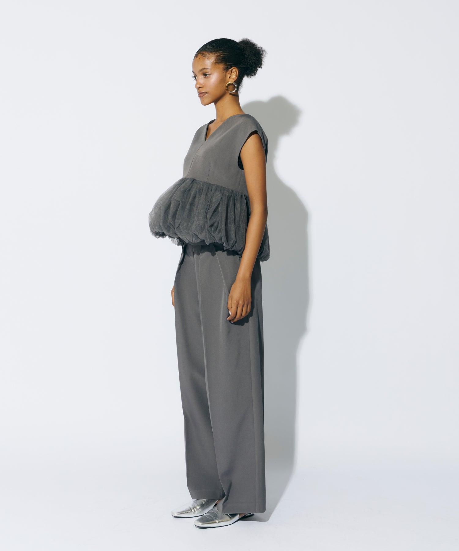 PEPLUM TULLE SET UP PANTS DRESS