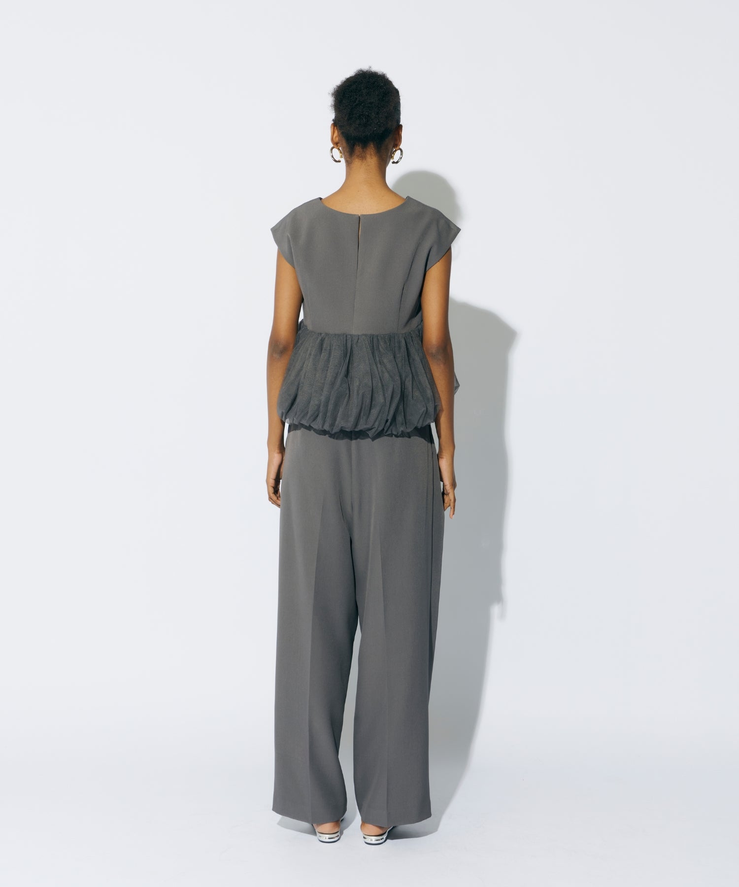 PEPLUM TULLE SET UP PANTS DRESS