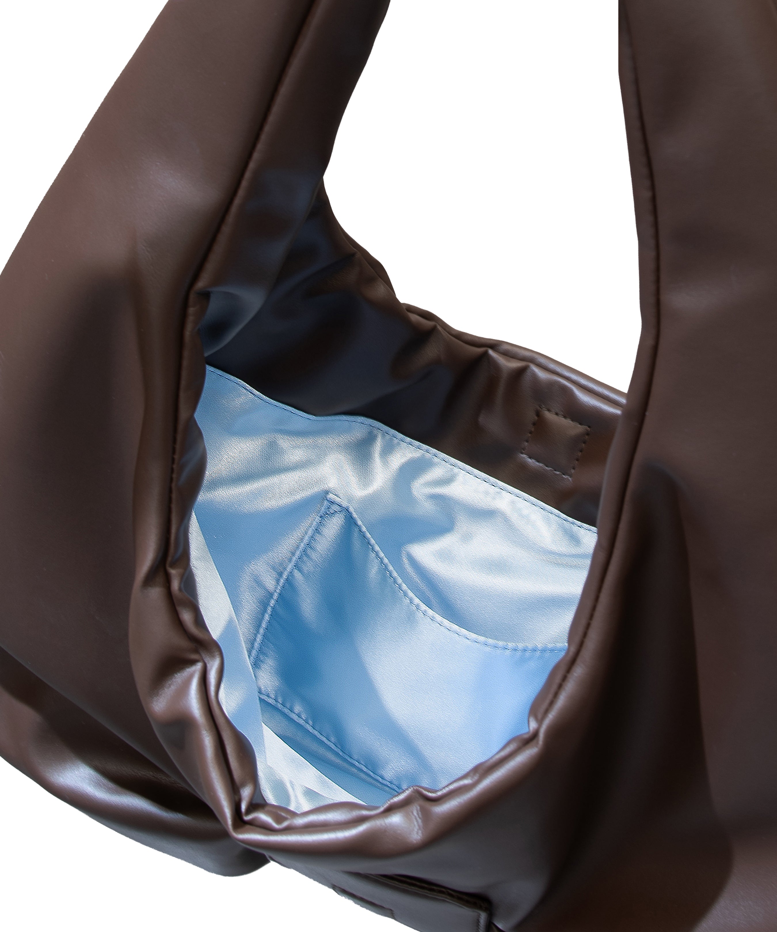 BIG RIBBON BAG ブラウン 裏地アップ物撮り画像