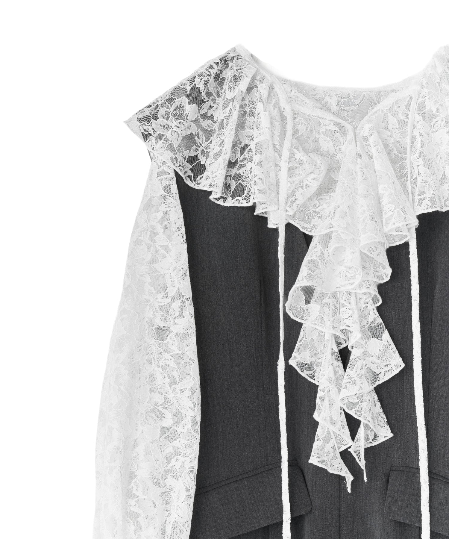 LACE RUFFLE ALL-IN-ONE DRESS