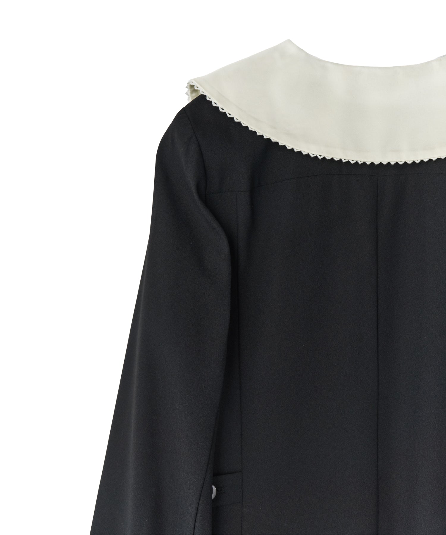 CONTRAST COLLAR SET UP DRESS