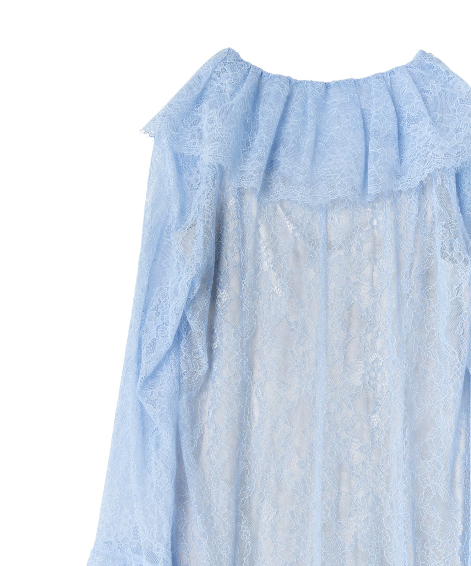 RUFFLE LACE GOWN LAYERED DRESS