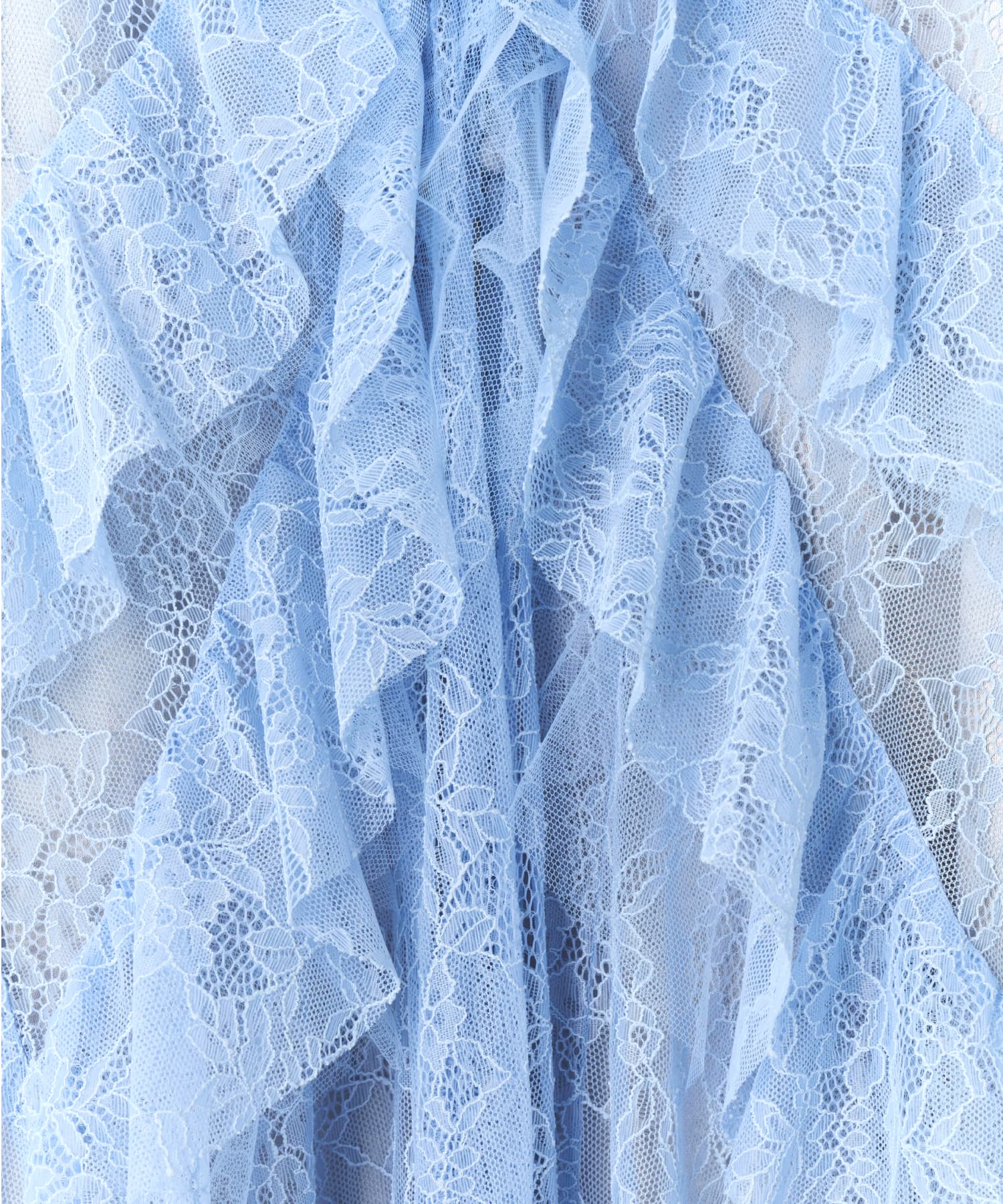 RUFFLE LACE GOWN LAYERED DRESS
